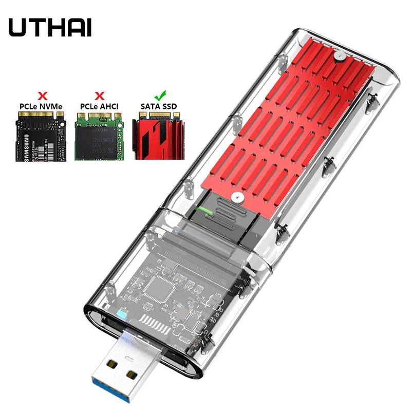 UTHAI M2 SSD чехол SATA шасси M.2 к USB 3 0 адаптер для PCIE NGFF M / B Ключ диск коробка чехол|Корпус