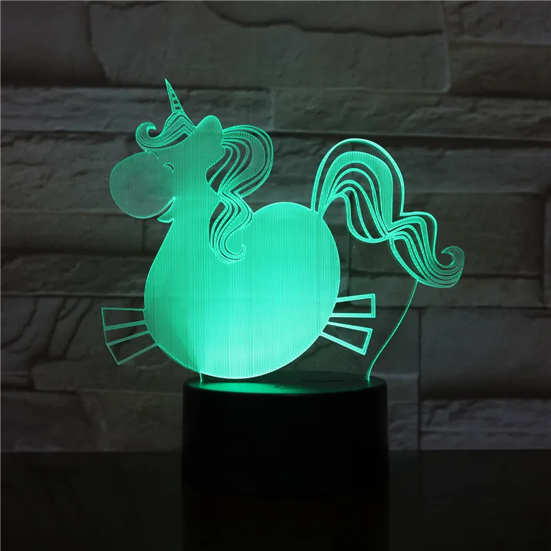 3d лампочка с большим животом единорог лошадь RGBw праздничное украшение
