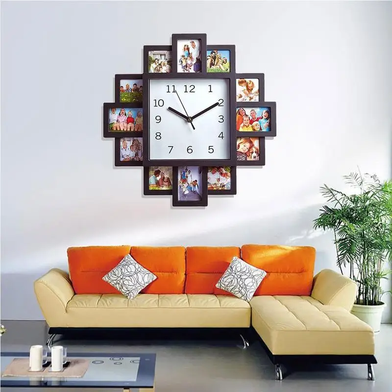 

14 Inch Photo Frame Fashion Clock Metal Photo Frame Wall Clock Color Paint Aluminum Frame Clock Without Battery