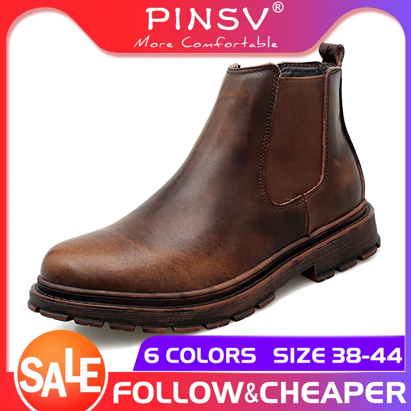 Брендовые новые ботинки челси Мужская зимняя обувь черные из натуральной кожи