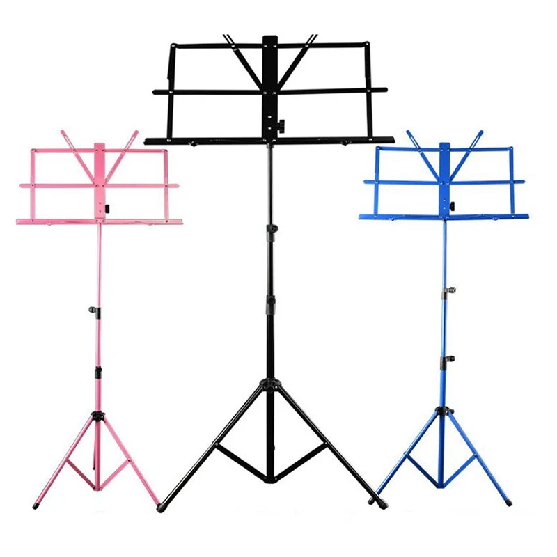 

Foldable Music Sheet Tripod Stand Metal Music Stand Holder with Waterproof Carry Bag 7 Colors Guitar Parts & Accessories