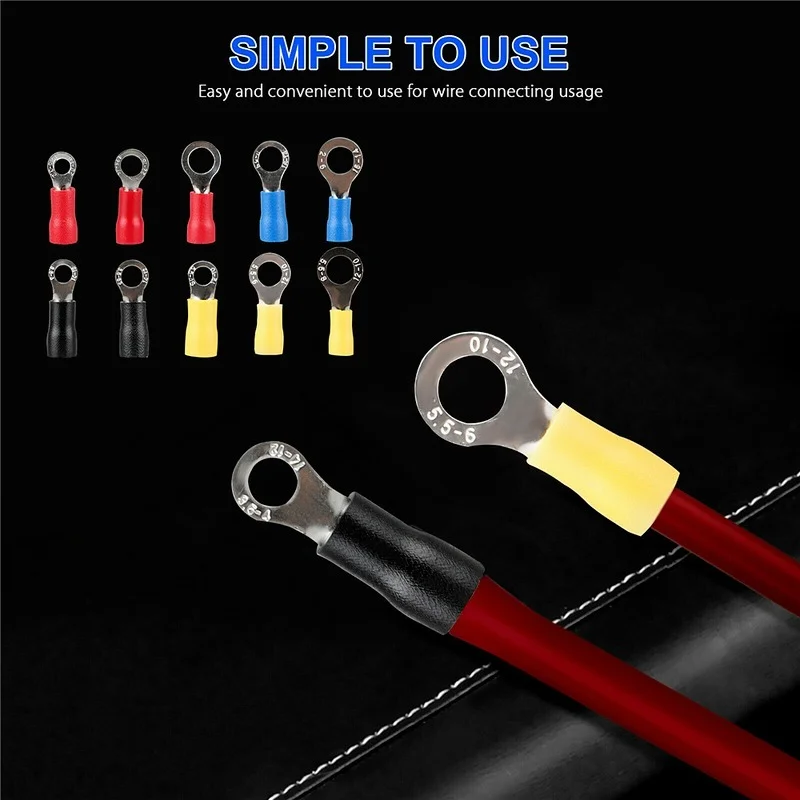 102 шт. кольцевой терминал медный провод изолированный штырь штырька