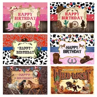 wild west cowboy backdrop kids happy birthday western cowboy boys girls party photo background for party decorations photoshoot