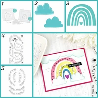 clouds track arch cutout samll love heart continuous stars spot outlines cutting dies clear stamps plastics stencil set diy 5pcs