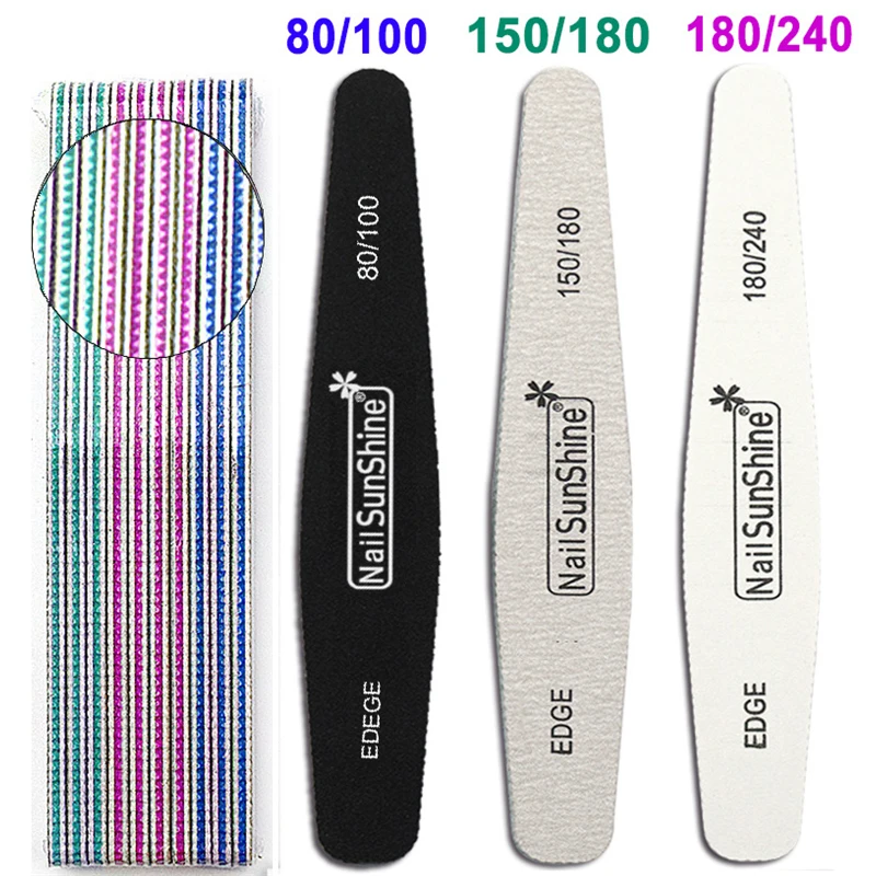 Пилка для ногтей из наждачной бумаги буферный блок 100/180 педикюра маникюра