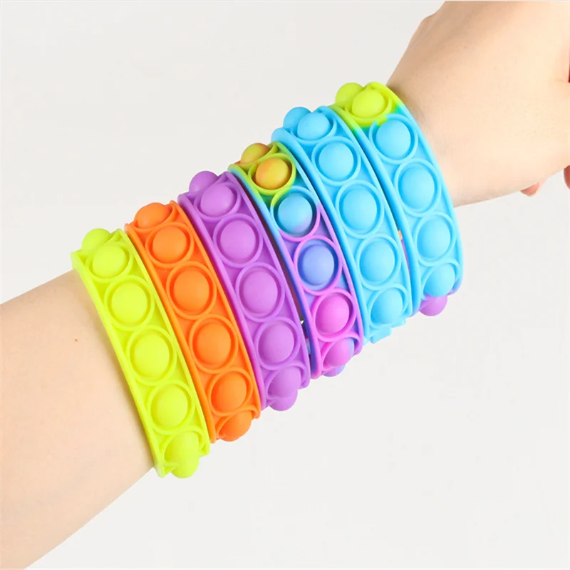 

KOJ New Fidget Toys For Children Push Bubble Silicone Bracelet Adults Anti Stress Reliever Sensory 1PC Multifunction Jewelry