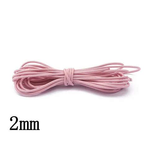 5 м/лот 2 мм Красочные высокоэластичные круглые эластичные ленты шнур канатная Резиновая лента стрейч нитка аксессуары