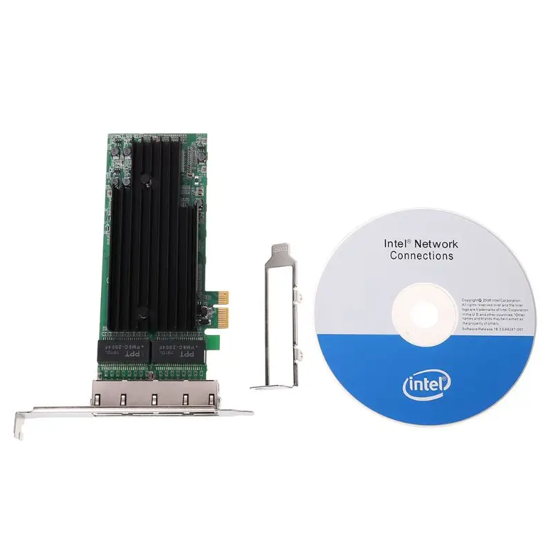 4-Порты и разъёмы RJ45 Gigabit Ethernet PCI Express X14 серверный адаптер Сетевая карта Intel82575-T4 чип Chipest