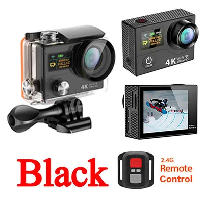 Black H3 4K 25FPS ultra plus Cam wifi обновленная Экшн-камера H8se два двойных экрана h3r go Sport sj pro 4 hero камера - Цвет: Black