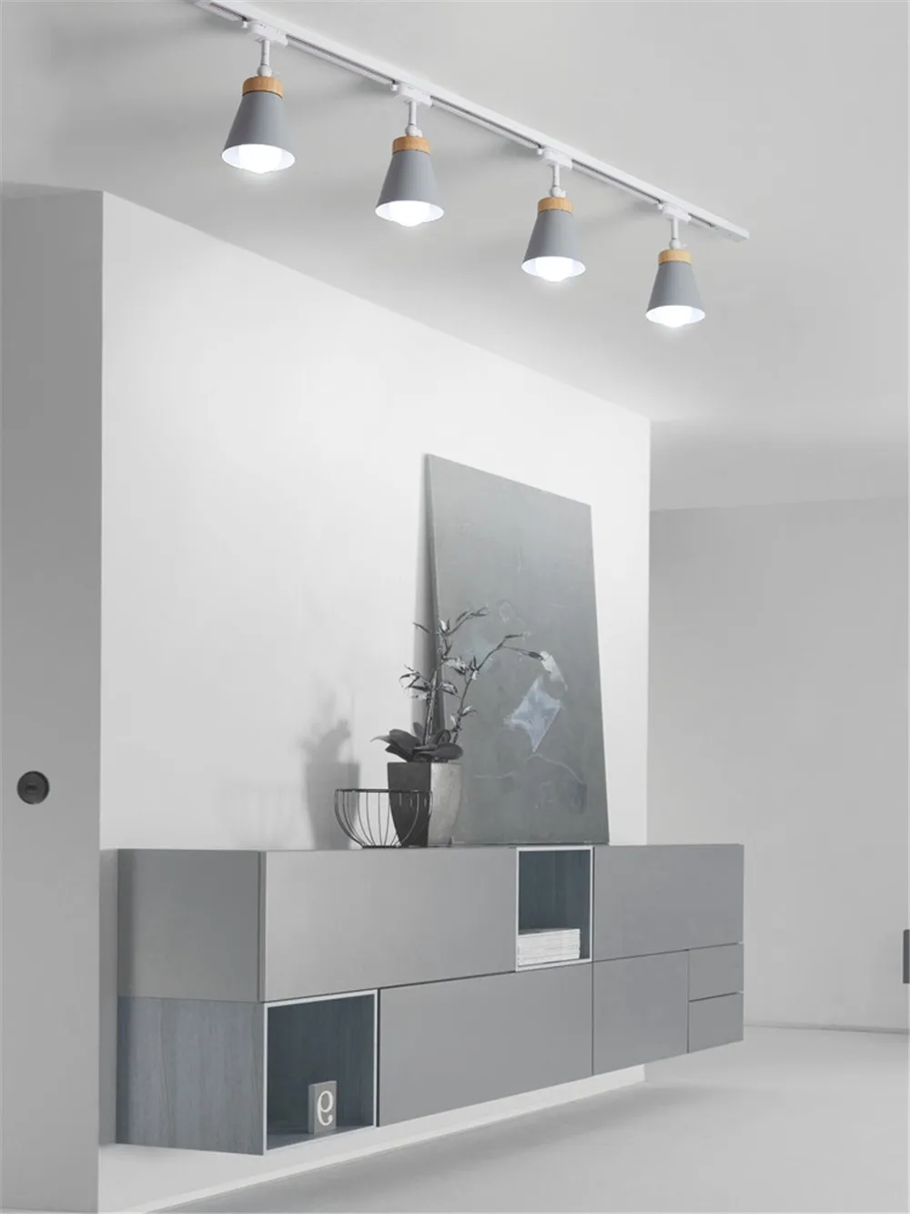 Lâmpada de Led com Trilho Holofotes de Teto com Iluminação Lâmpada com Rastreamento para Loja de Roupas E27 Led 13 Iluminação do percurso