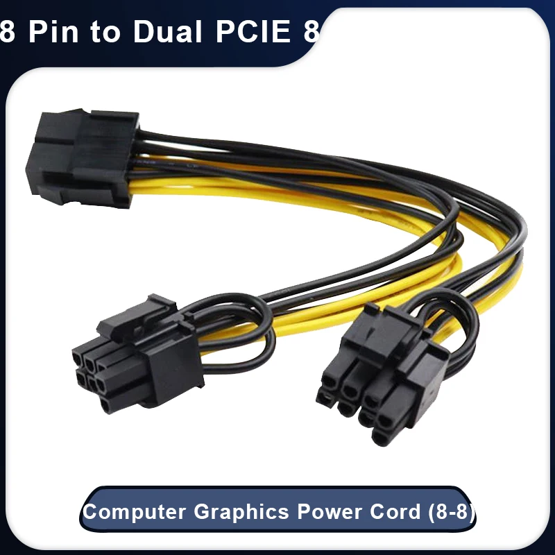 

5pcs / 10pcs 8 Pin PCI Express to Dual PCIE 8 (6+2) Pin Riser Power Cable Graphics Card PCI-E GPU Power Data Cable Splitter 20cm