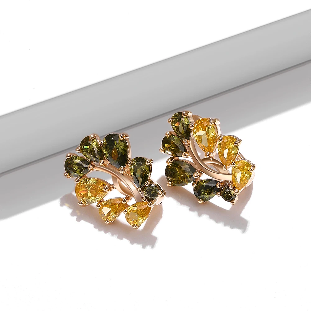 

ZEMIOR Fashion Jewelry Sets For Women Multi-Color CZ Earrings Olive Tree Zircon Peace Female Jewelry Hot Selling Festival Gift