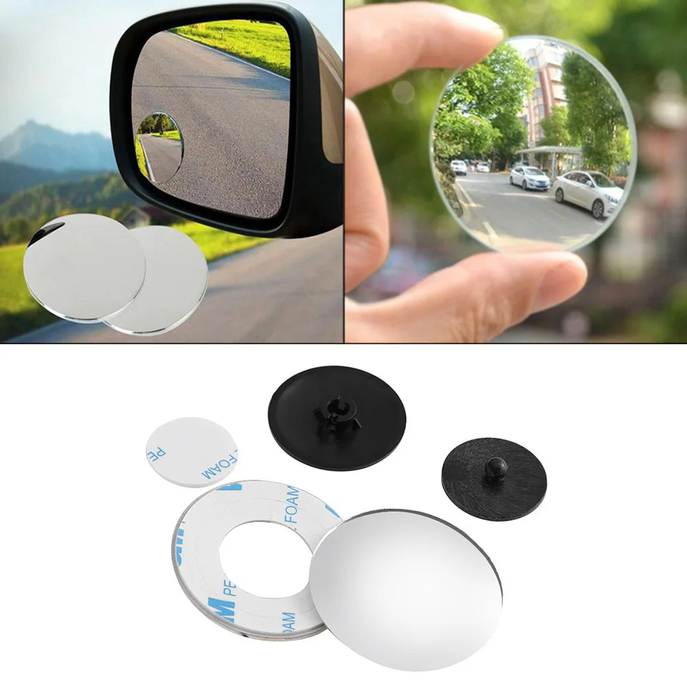 

2Pcs 360 Degree HD Rear View Convex Mirrors Adjustable Rimless Blind Spot Mirror Car Portable Auto Rearview Back Wash Supplies