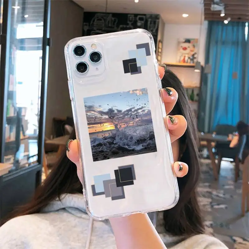 

Simple literature art landscape Phone Cases Transparent for iPhone 6 7 8 11 12 s mini pro X XS XR MAX Plus se