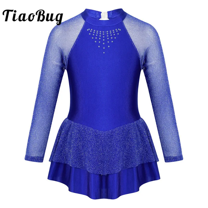 TiaoBug/Детская танцевальная одежда для подростков блестящая гимнастическая трико