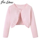 Детское болеро с вышивкой на одной пуговице, осенний кардиган для маленьких девочек, топы, короткая куртка для свадьбы, дня рождения