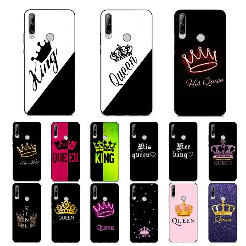 

YNDFCNB Crown King Queen Phone Case for Huawei Y 6 9 7 5 8s prime 2019 2018 enjoy 7 plus