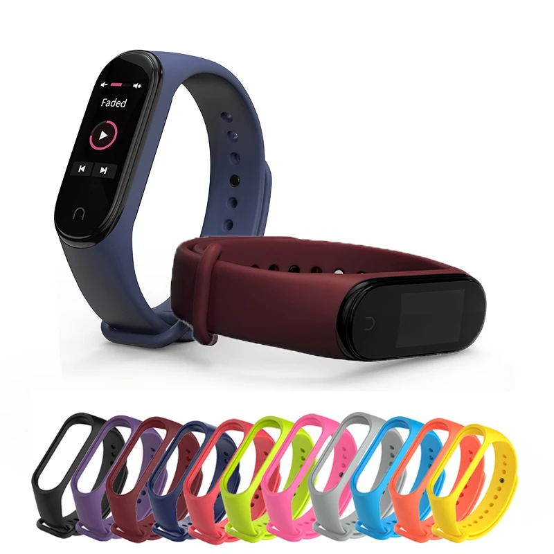 Xiao MI силиконовый сменный Браслет ремешок для браслет miband 4 3 BAND аксессуары