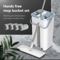 washing microfiber cleaning wash floors magic floor mop set mop bucket wring hand squeeze lazy cloth flat home kitchen bathroom