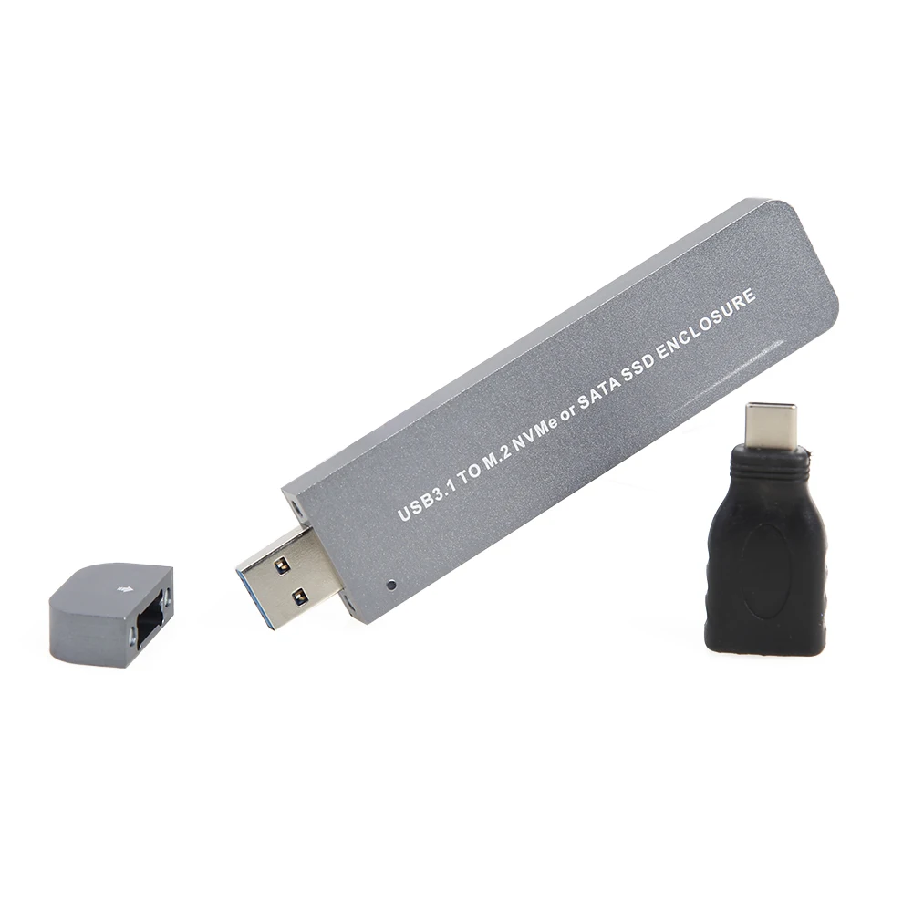 

USB 3.1 to M.2 SSD Mobile Enclosure NVMe SATA Solid-State Drive Adapter Type C External Box Case M.2 SSD Mobile Hard Disk Box
