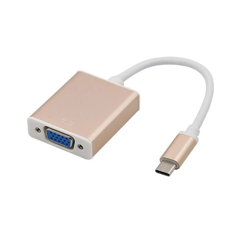 Type C to VGA Trumsoon USB-C USB 3,1 type C для VGA USB3.0 USB-C type C конвертер адаптер для нового Macbook Chromebook samsung S8 9 huawei P20 - Цвет: Type C to VGA