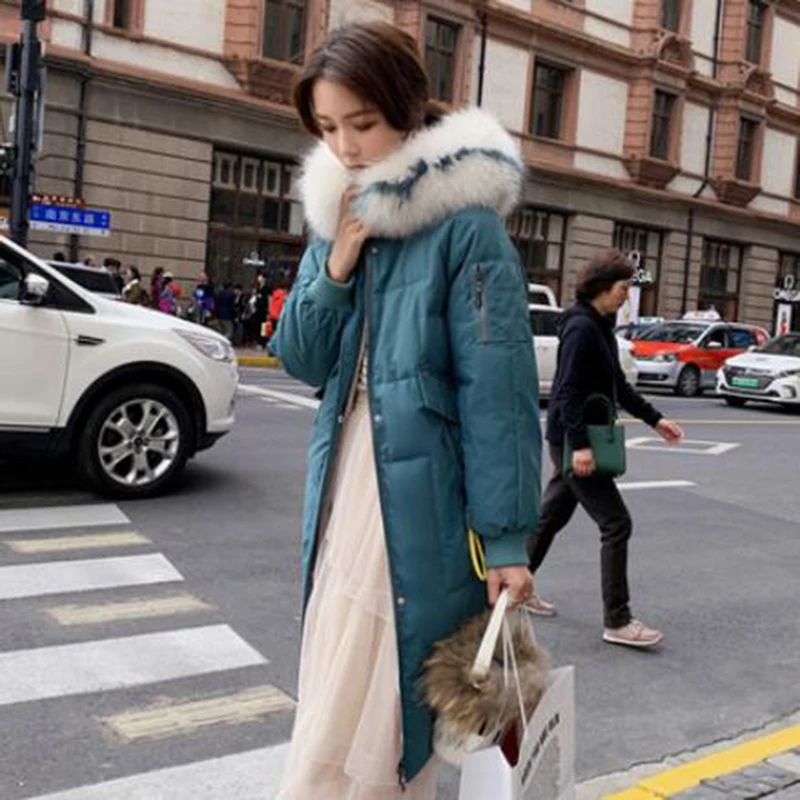 

2019 new fur hooded parka casaco feminino women jacket coat plus size winter jacket women casual down cotton long quilted parka
