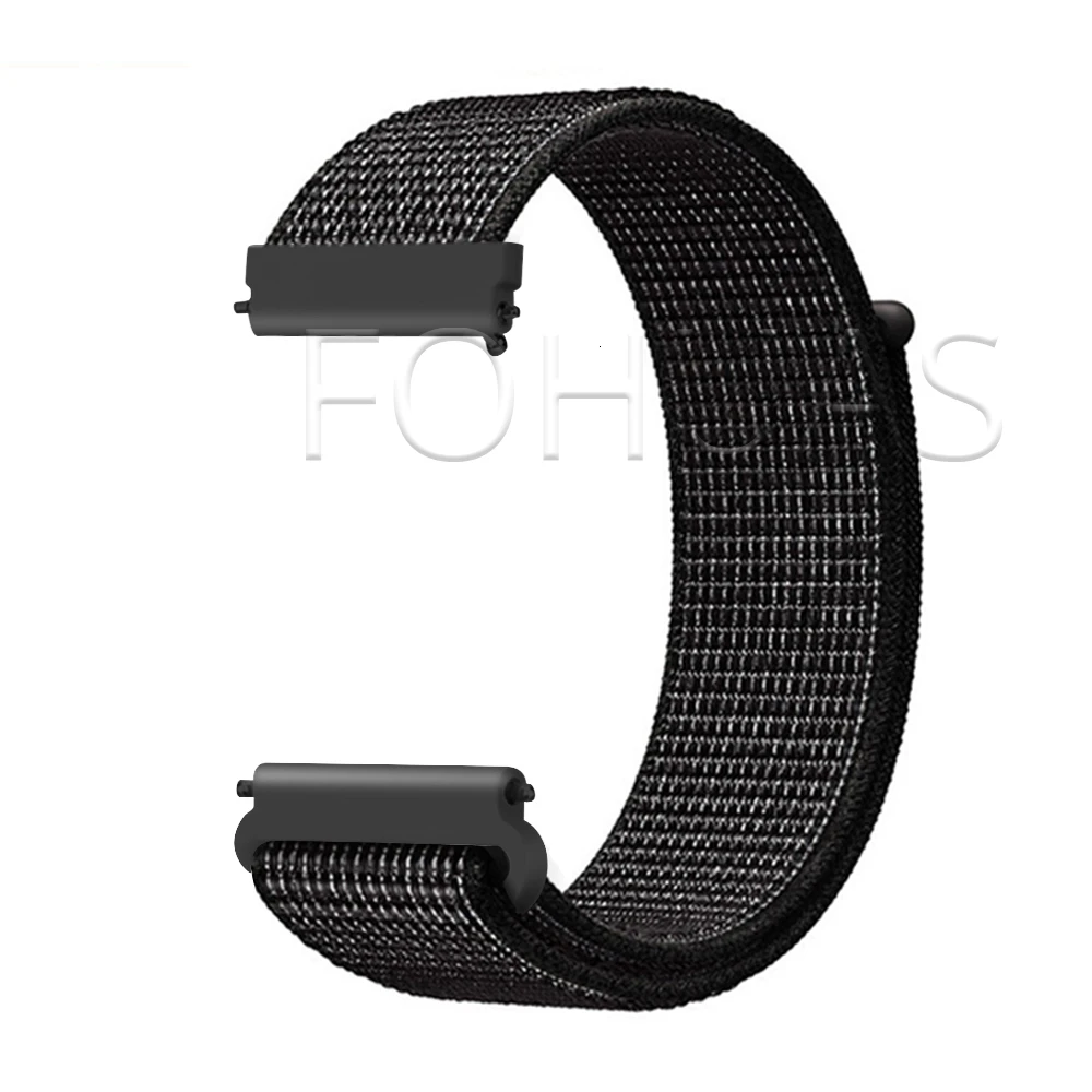 Reflective Black Нейлоновый ремешок 20 мм 22 мм для Xiaomi Amazfit Gtr 47 мм samsung Galaxy Watch 42 мм 46 мм Active gear S3 классический ремешок HUAWEI WATCH 2 Pro - Цвет ремешка: Reflective Black