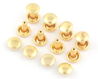 6mm gold metal round rivets double cap jewelry buttons studs for purse bags handbags shoes jeans belts leather 100sets