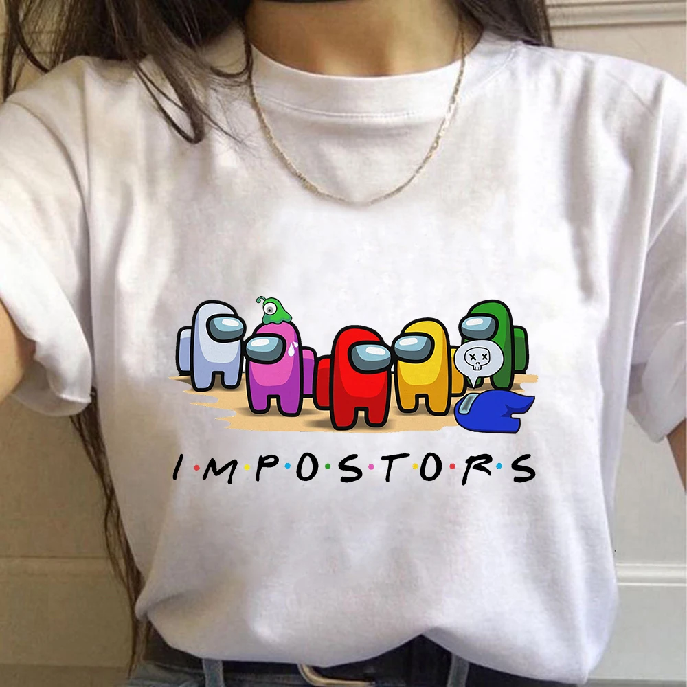 

Among Us New Summer T-shirt Print Clothes Top Women Casual Short Sleeve Kawaii Anime Game Cartoon 2021 Aesthetic Tee Shirt Femme