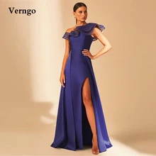 Verngo vestido de noche largo de satén para mujer, prenda elegante, color morado oscuro, con falda acoplable, con abertura lateral y cuello en capas, 2022 (1)