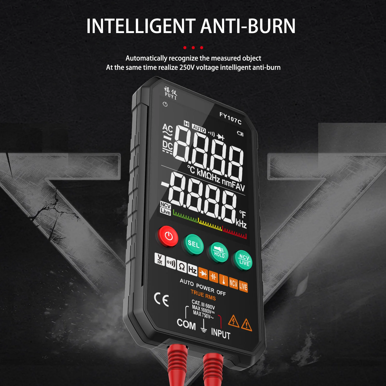 Цифровой мультиметр 6000 отсчетов True RMS сопротивление напряжения