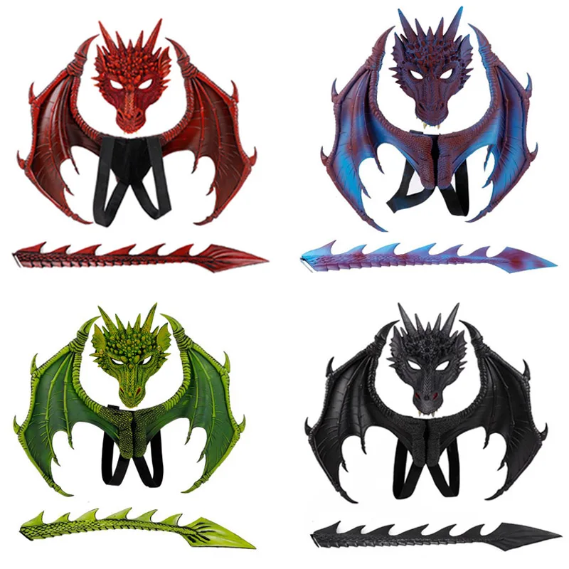Фантазийный костюм динозавра дракона на Хэллоуин детская маска в виде животного