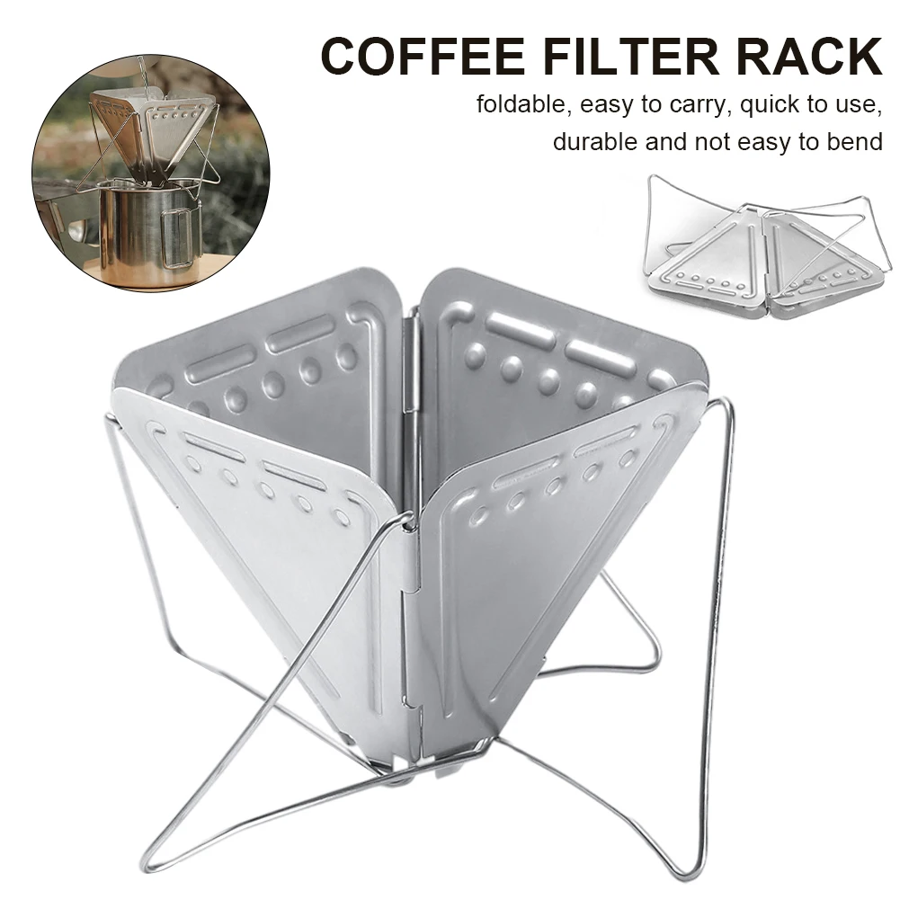 

Folding Coffee Filter Stainless Steel Coffee Drip Rack Outdoor Camping Foldable Coffee Dripper Portable Coffee Maker Filter Tool