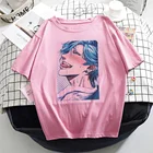 Клубный футболки с забавным принтом яричин для мальчиков, одежда в японском аниме яои для ЛГБТ, оверсайз, уличная одежда для мальчиков, розовые женские футболки Y2k на лето