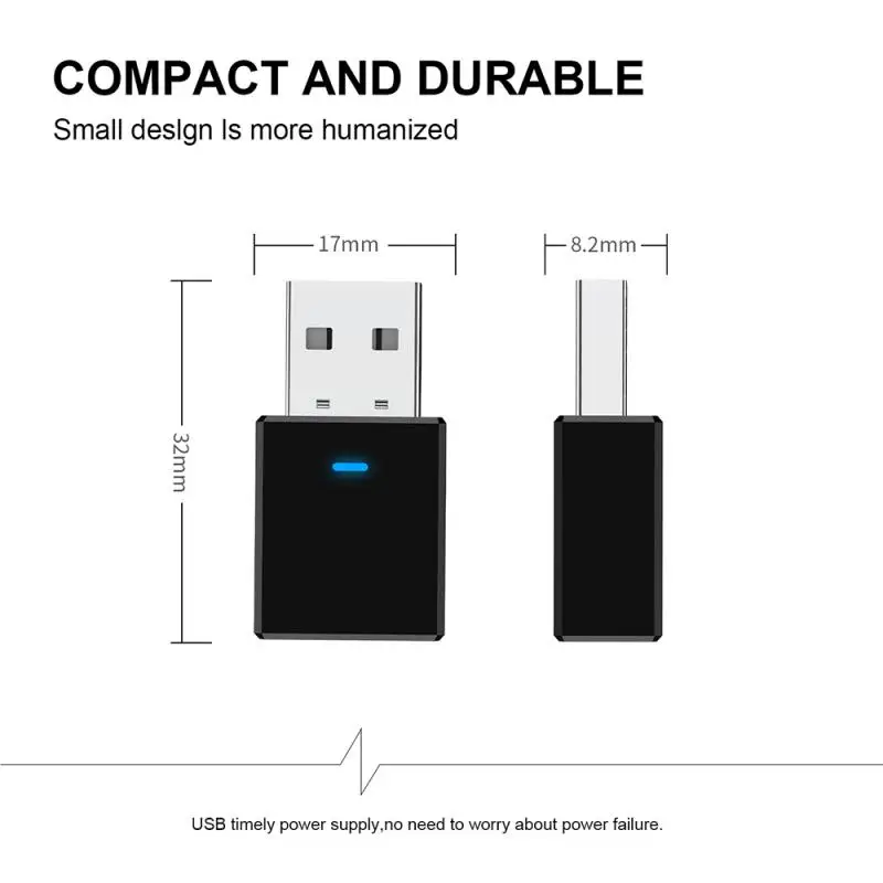 2-in-1 USB Bluetooth5.0 Transmitter Receiver Car Wireless Bluetooth 5.0 Adapter for Computer Laptop | Электроника