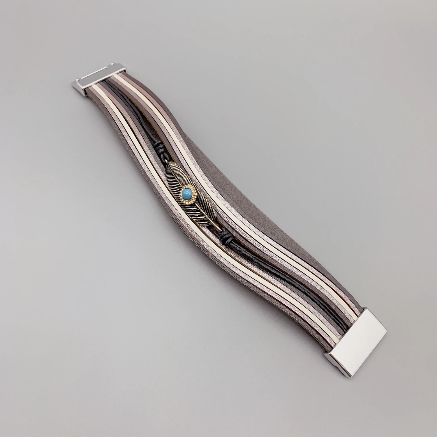 Браслет из натуральной кожи FoLisaUnique для женщин подарок девочек античное серебро