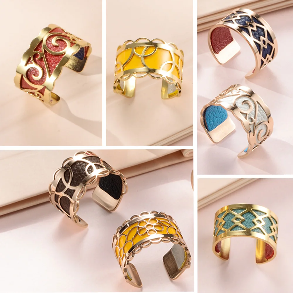 Женские Реверсивные кожаные кольца Legenstar сменные из нержавеющей стали с