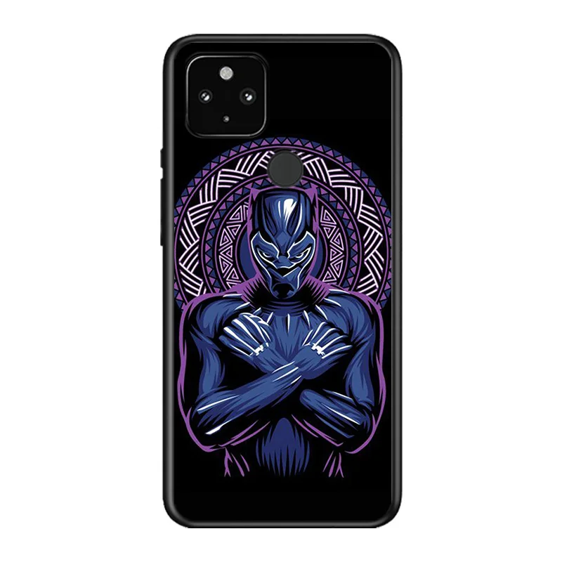 

Marvel Avengers Black Panther Super Hero For Google Pixel 5 4A 5G 4 XL Soft Shell TPU Silicone Black Cover Phone Case