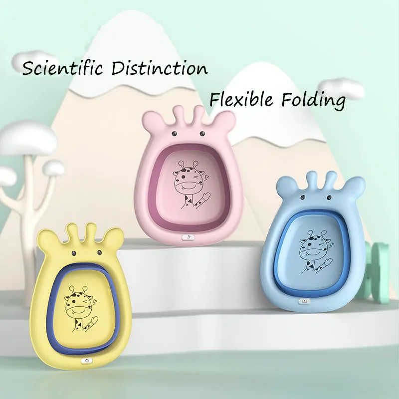 

baby Portable portable baths Cartoon cute Folding wash basin Babies accessories newborn children washbasin Bathroom Accessorie
