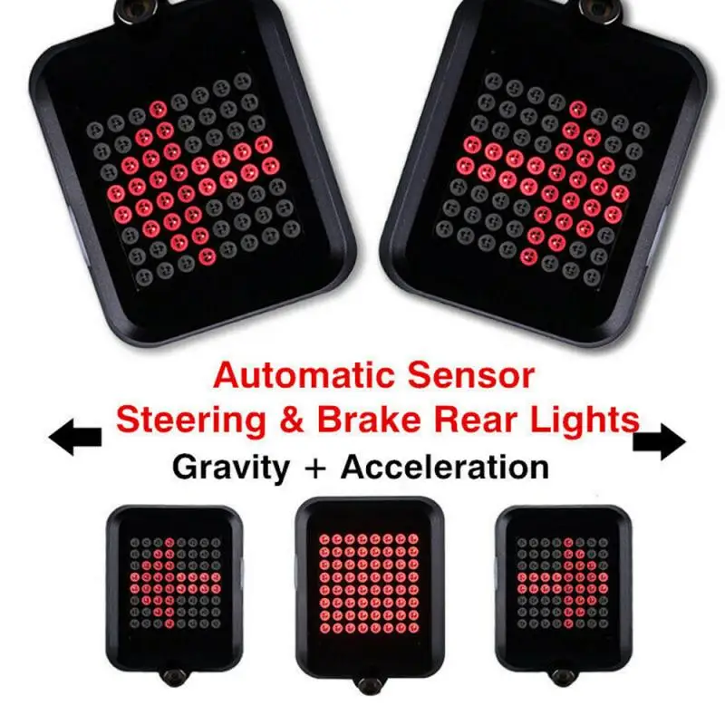 

Automatic Direction Indicator Bicycle Rear Taillight Rechargeable Cycling Bicycles Warning Turn Signals Light Bike Accessories