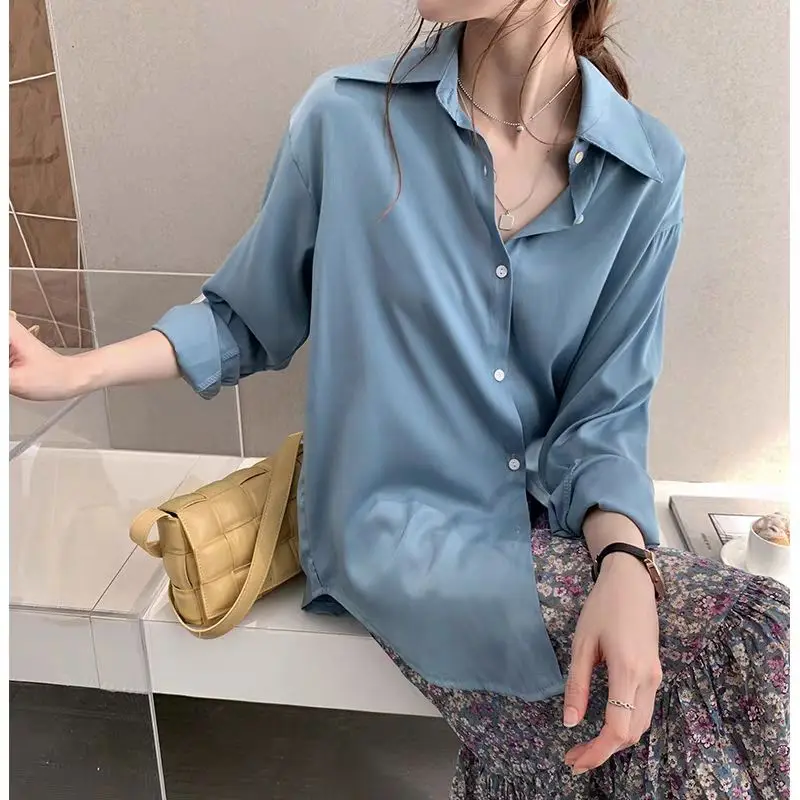 Blusas Mujer 2021 Весна размера плюс для женщин топы и блузка Однотонная рубашка с