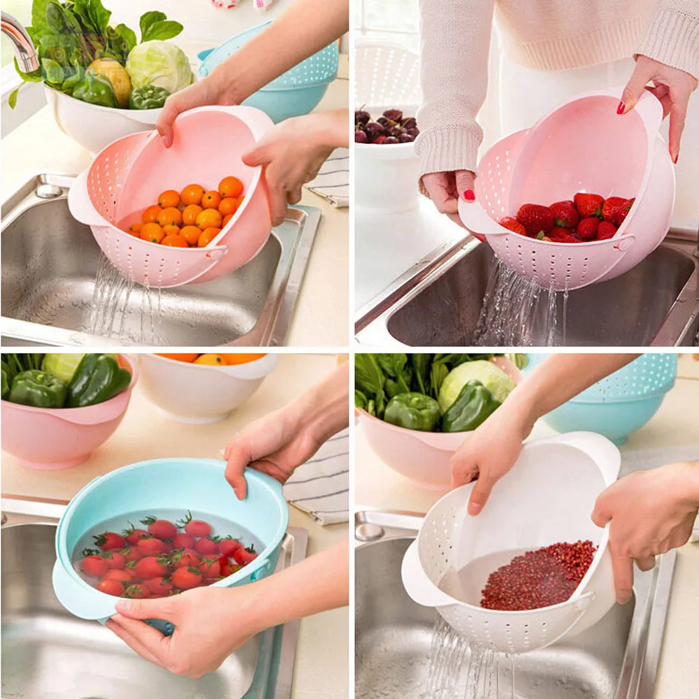 Мульти двойная кухонная дренажная корзина для воды дуршлаг мытья раковины