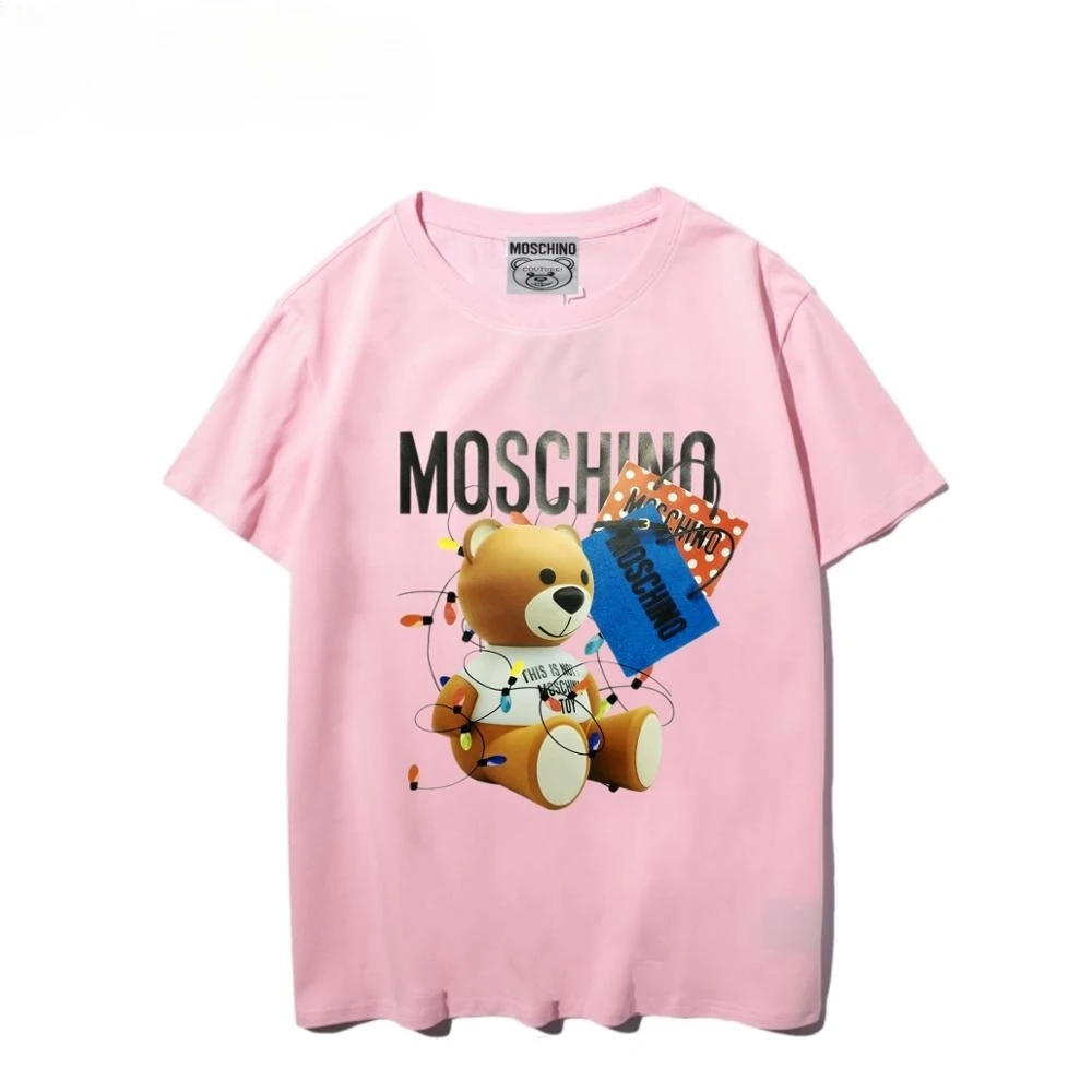 

Summer Moschino New Style Gift Bear T-shirt 2021 Men and Women Celebrity Inspired Short Sleeve