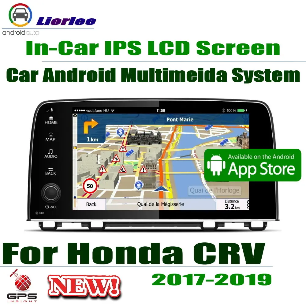 2din для Honda CRV 2017 ~ 2019 Автомобильный GPS-навигатор плеер Android RockChip PX5 1080P 9 &quotHD IPS