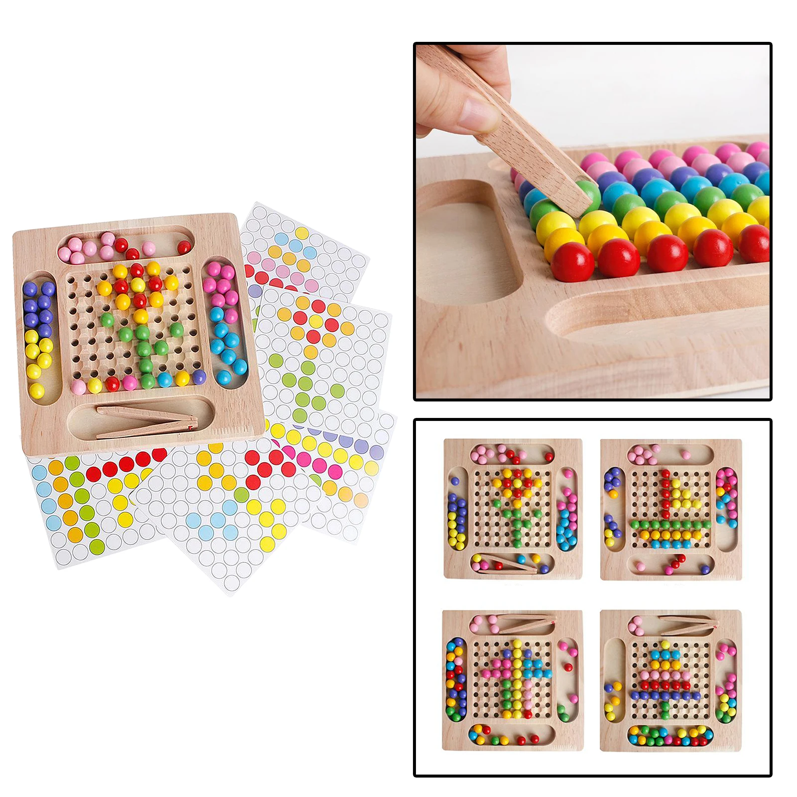 

Children Wooden Clip Bead Puzzle Stacking Toys Parent-Child Birthday Present