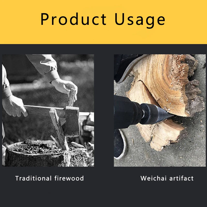 

Small Type Splitting Bit Fast Wood Splitting Rural Safe Wood Breaker Tool Efficient Splitting Wood Cone