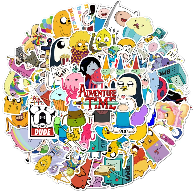 

10/30/50 PCS Adventure Time Graffiti Motorcycle Car Guitar Phone Case Skateboard Waterproof Graffiti Sticker Toy Wholesale