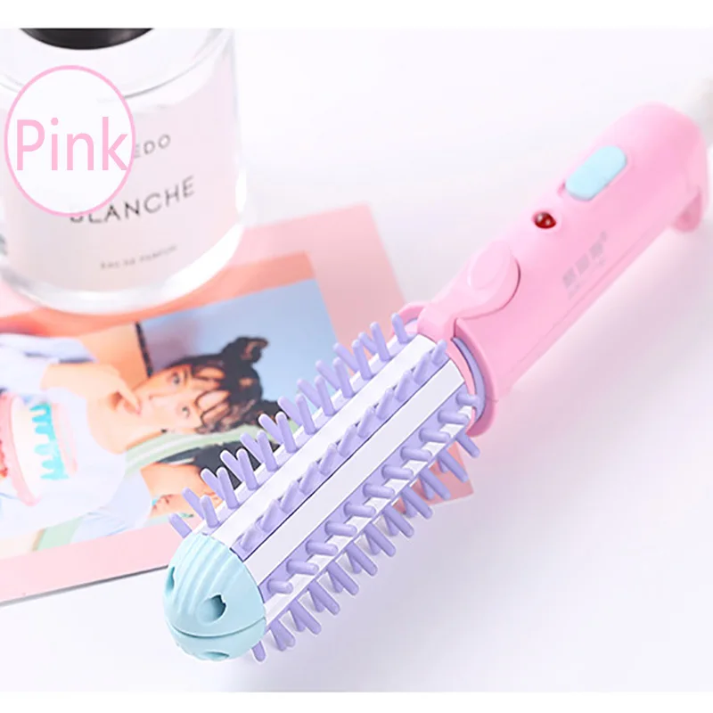 Pink Мини щипцы для завивки волос прямой объем 2 в 1 Керамический выпрямитель для волос гофрированный инструмент для укладки волос бигуди коробка для хранения Упаковка - Цвет: Pink
