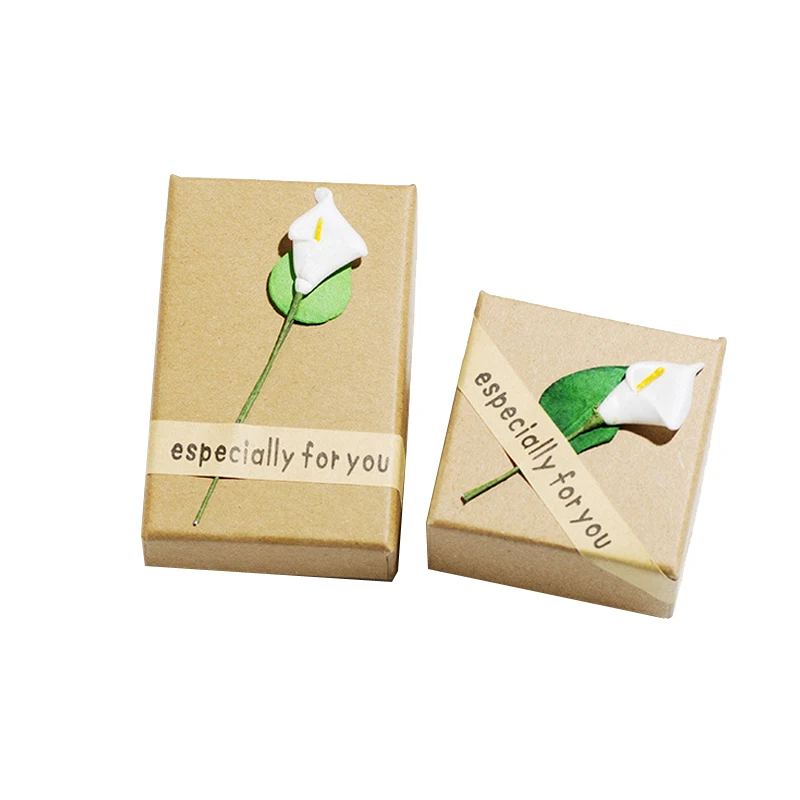 Ретро шкатулка для хранения ювелирных изделий чехол цветок браслет кольцо крафт