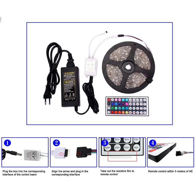 Светодиодная лента с инфракрасным управлением 12 В RGB эпоксидная